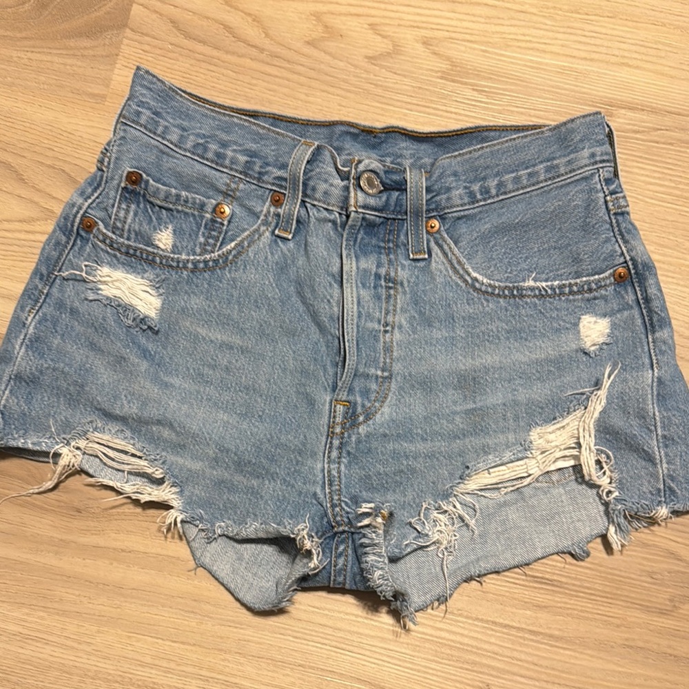Levi’s 501 high waisted shorts, size 26.